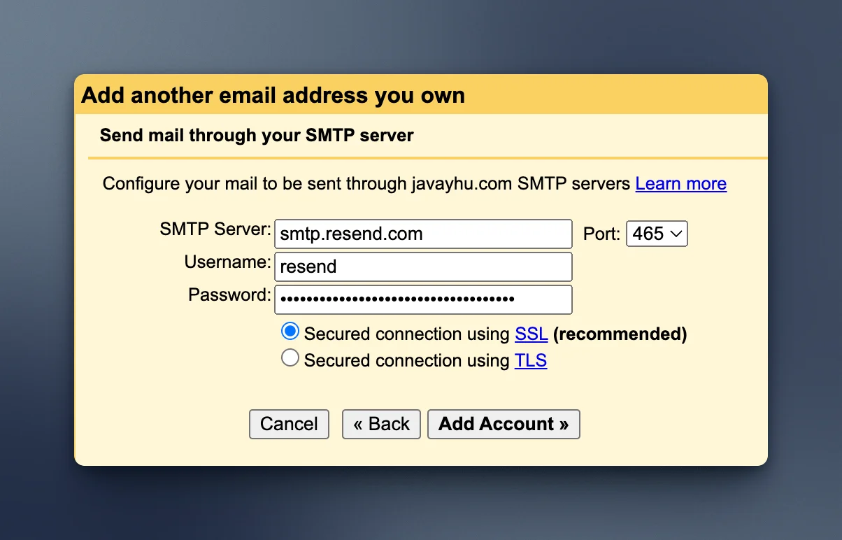 gmail add another email address