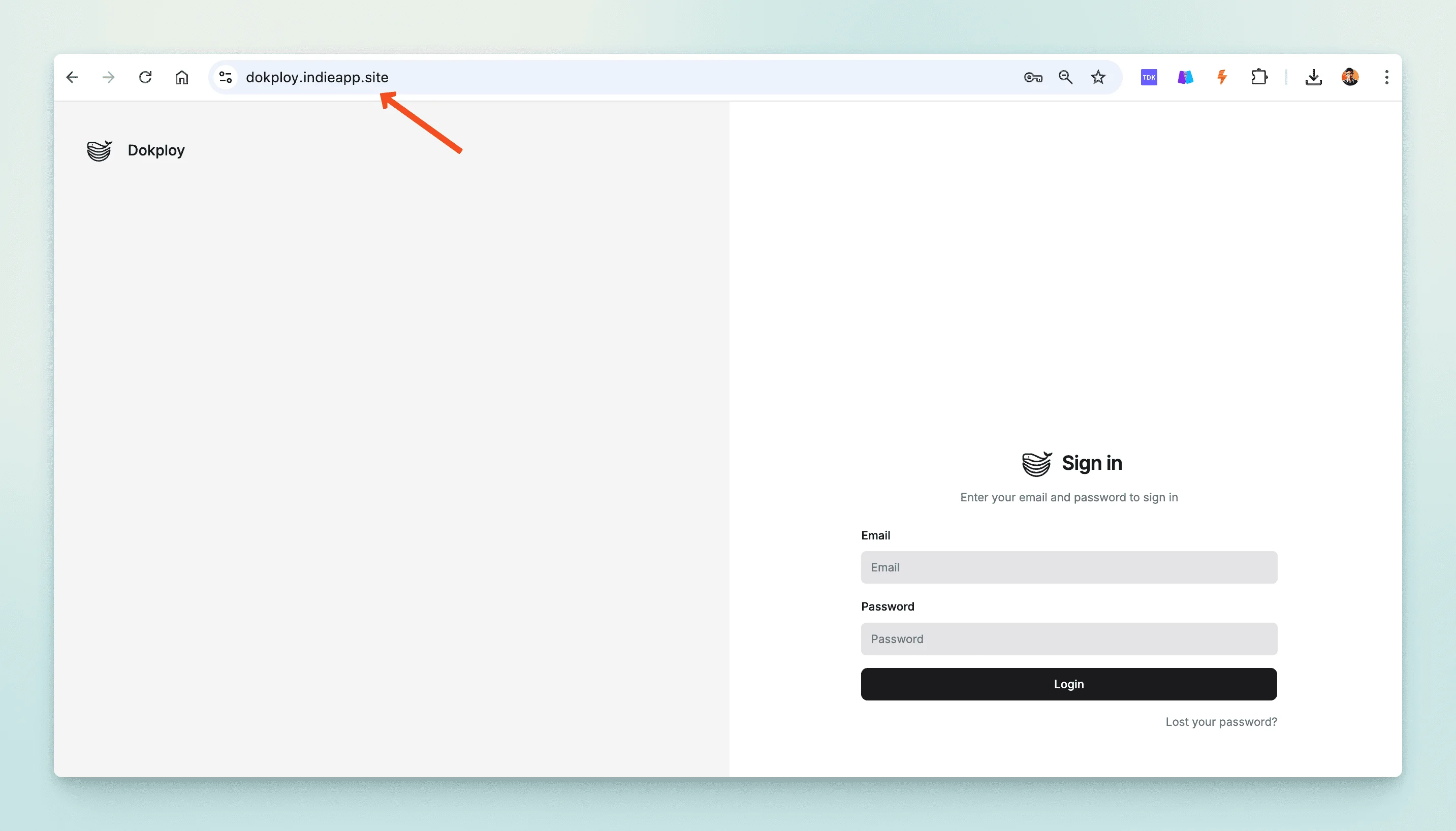 visit dokploy with https://domain