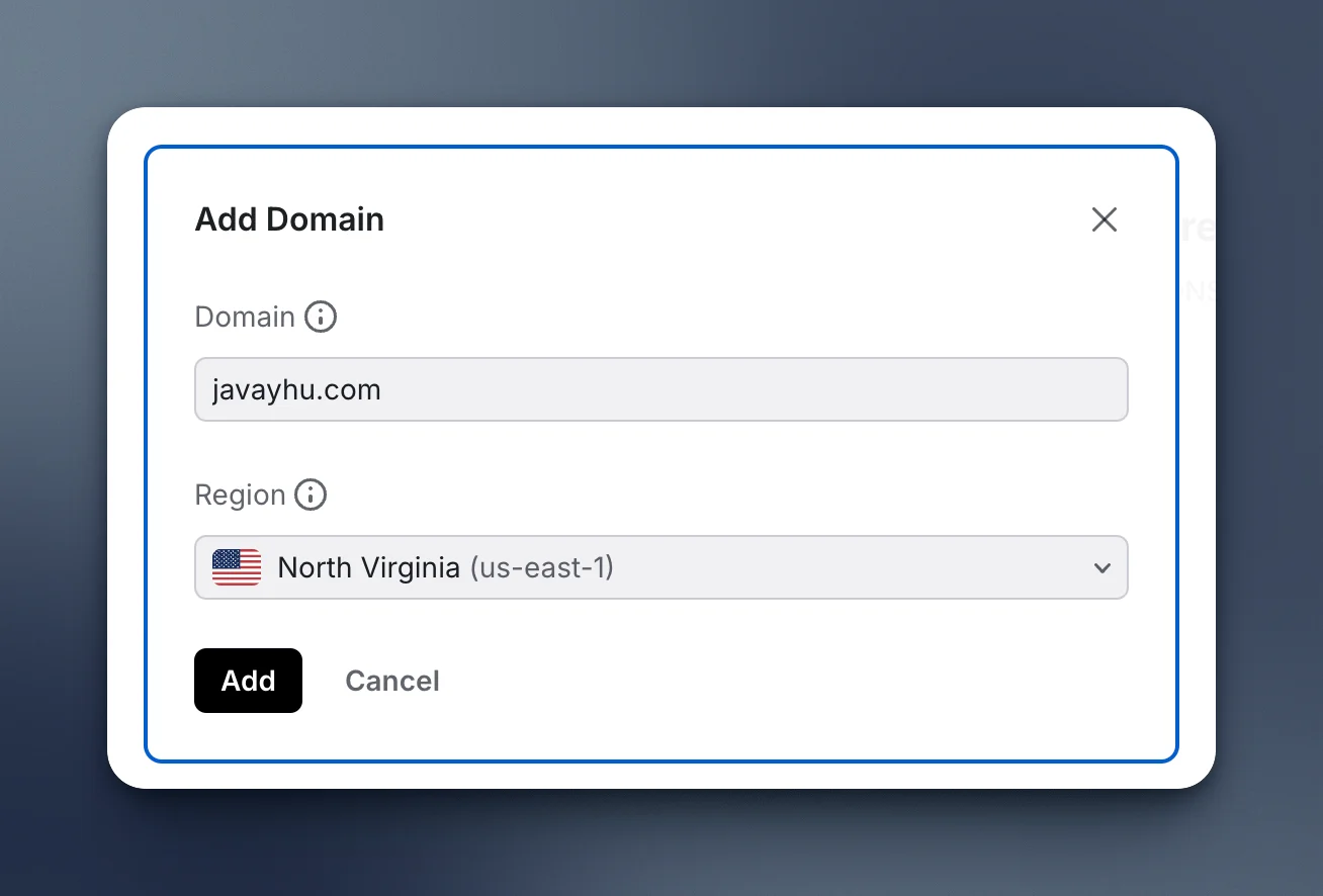 resend add domain