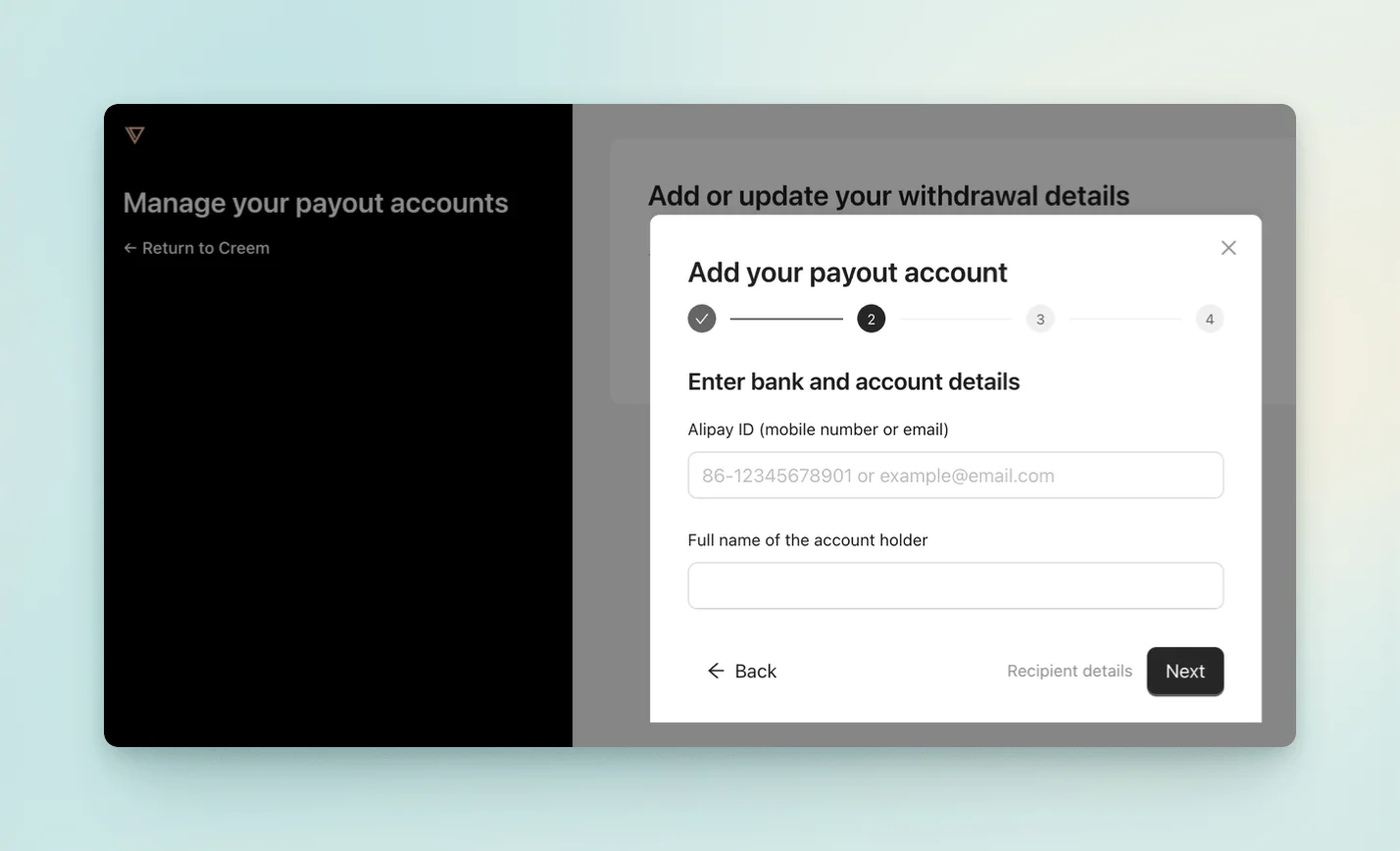 payout details
