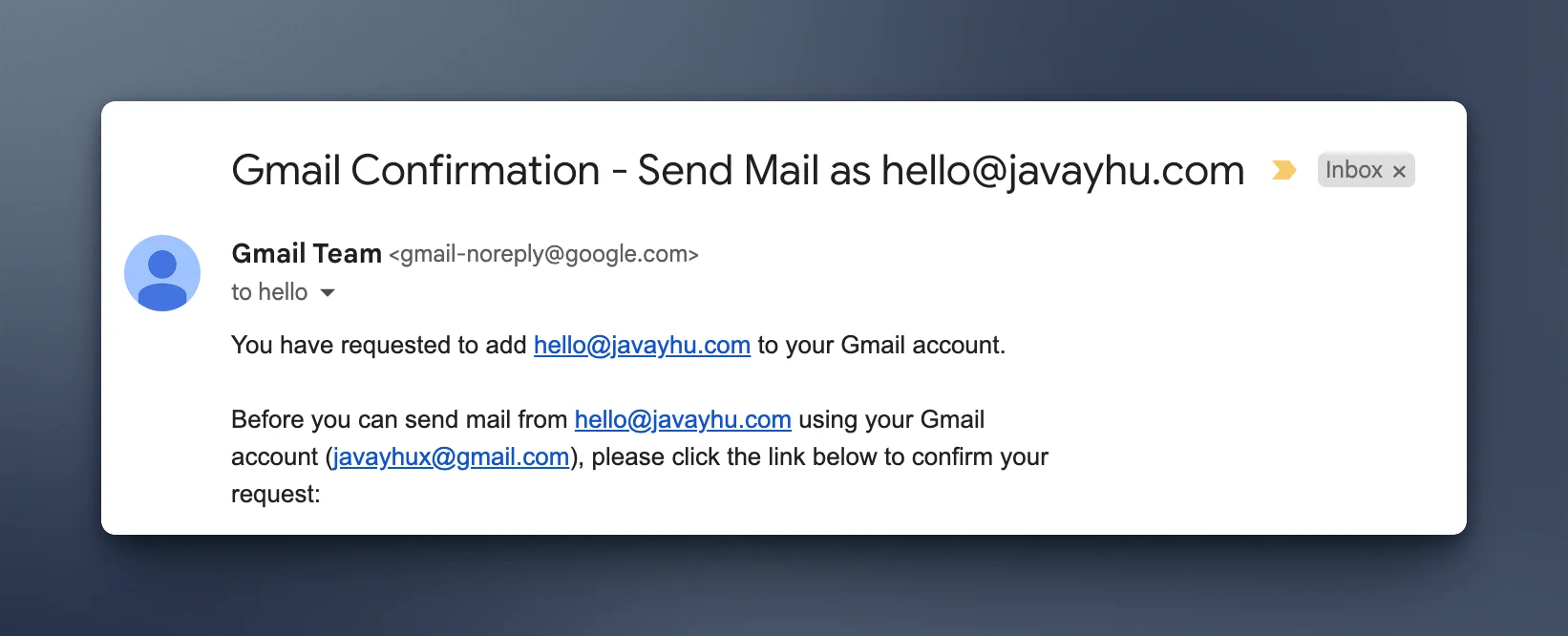 gmail confirmation