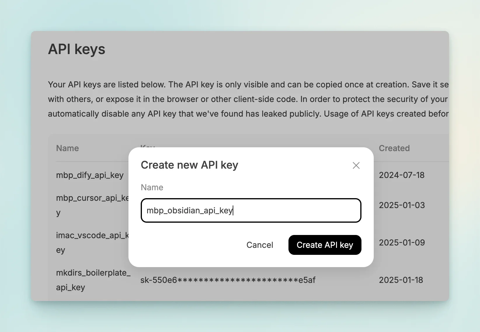 create api key in deepseek
