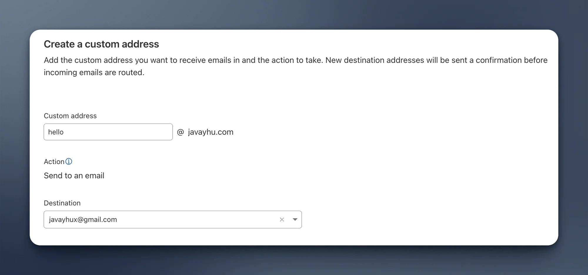 cloudflare custom address